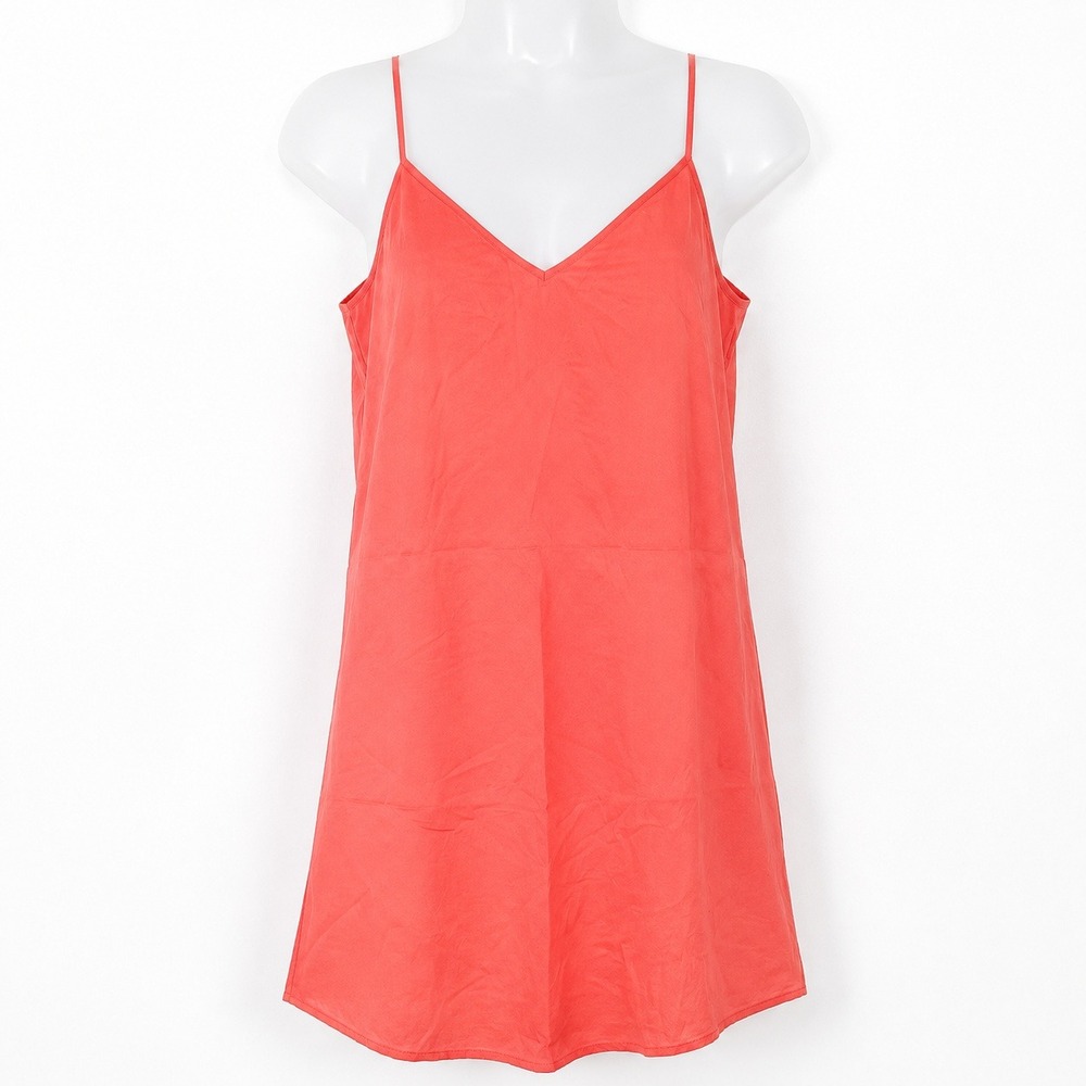 Tory Burch Camisole Dress Womens 6 Coral Orange Cotton Mini Slip Preppy Summer